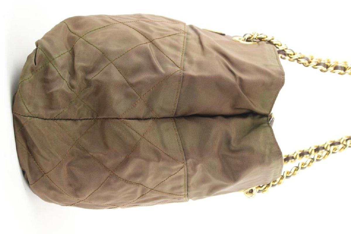 Prada Brown Nylon Chain Tote bag 21pr114 2