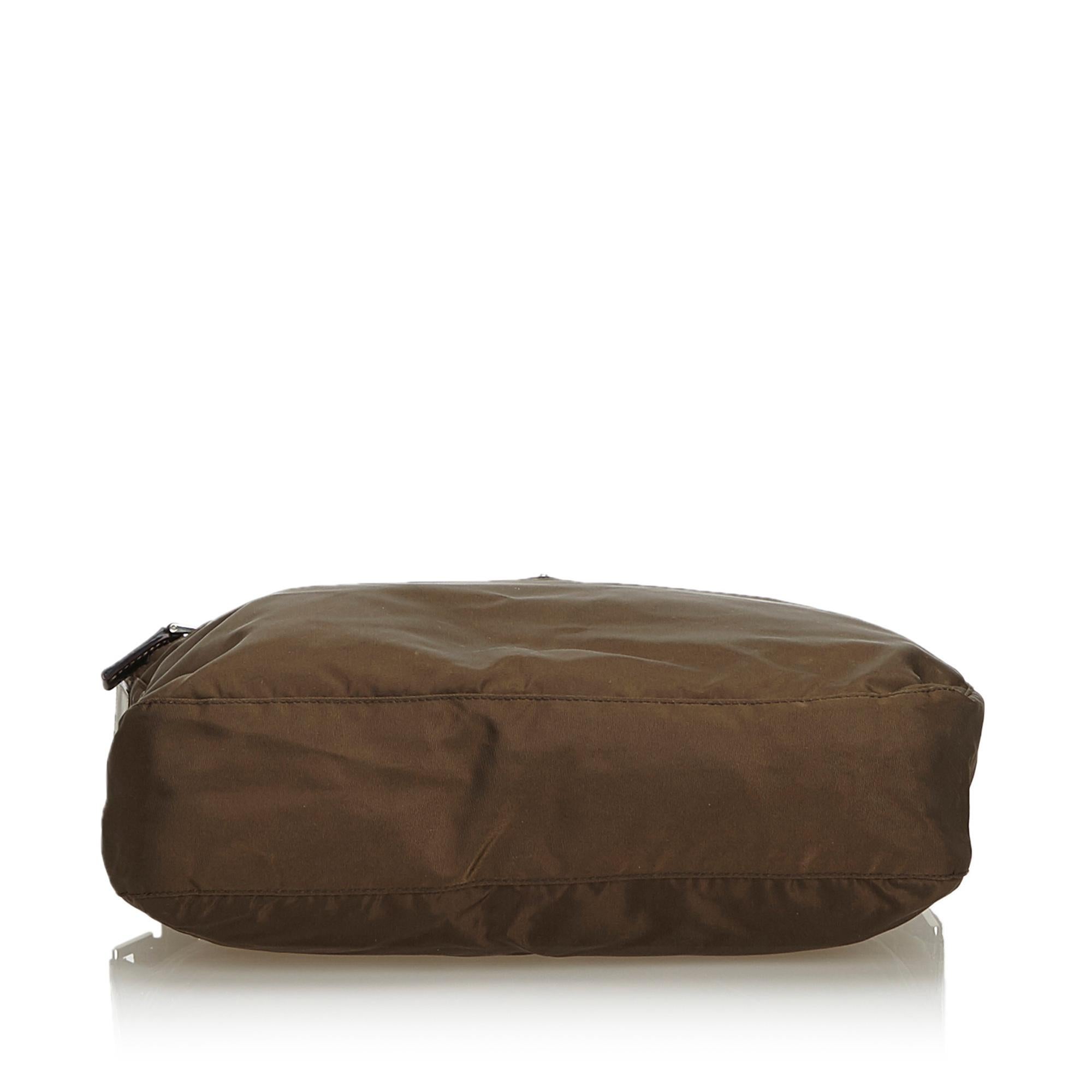Black Prada Brown Nylon Crossbody Bag For Sale