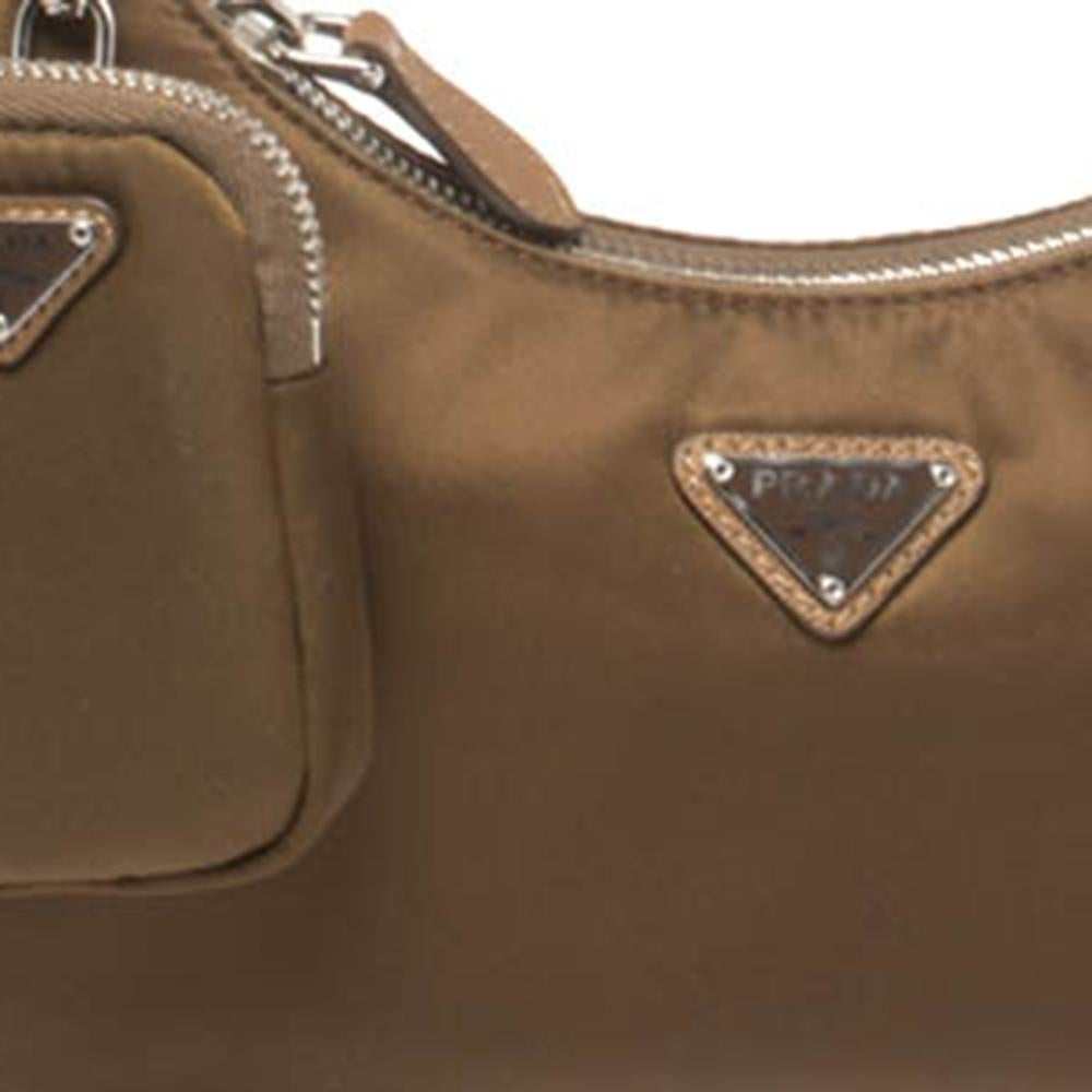 Women's Prada Brown Nylon Re-Edition 2005 Shoulder Bag