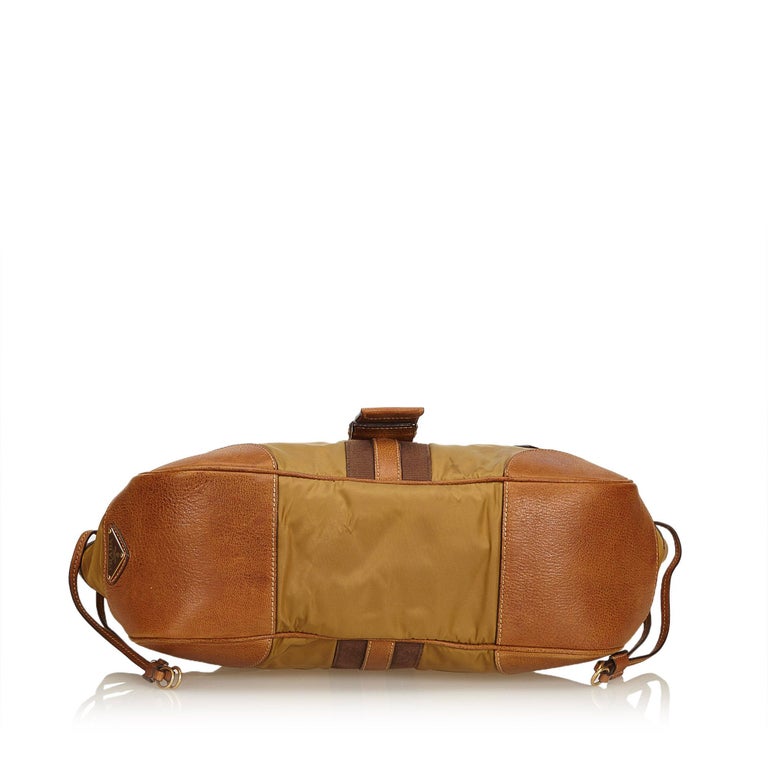 Prada Brown Nylon Shoulder Bag at 1stDibs