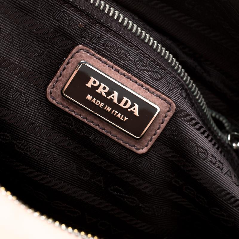 Prada Brown Ombre Glace Leather Zippers Bauletto Bag 3