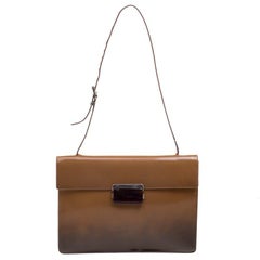 Prada Brown Ombre Patent Leather Shoulder Bag