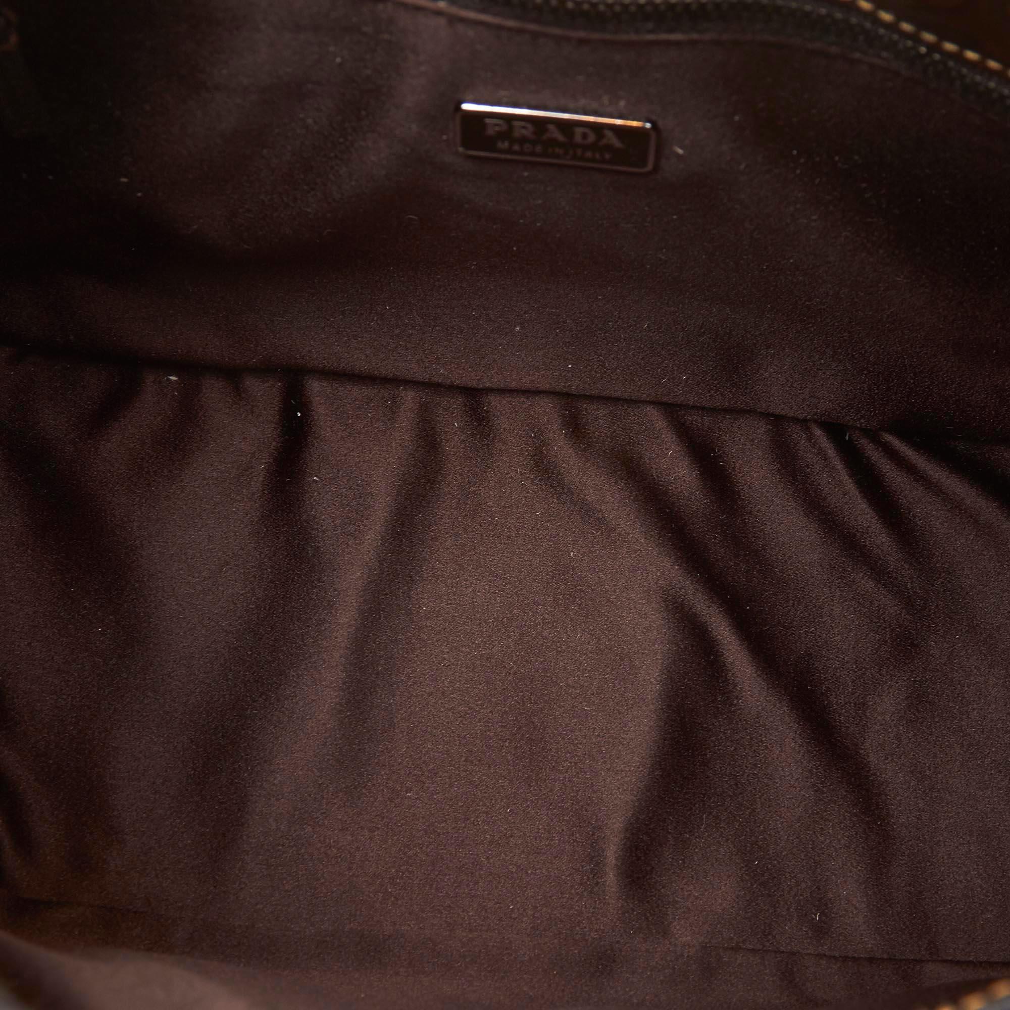 brown patent leather handbag