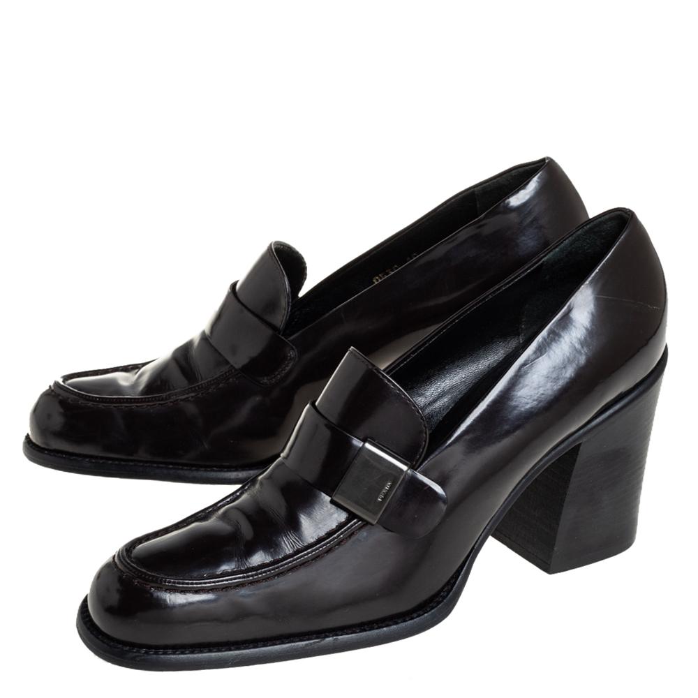 prada patent leather loafer pumps