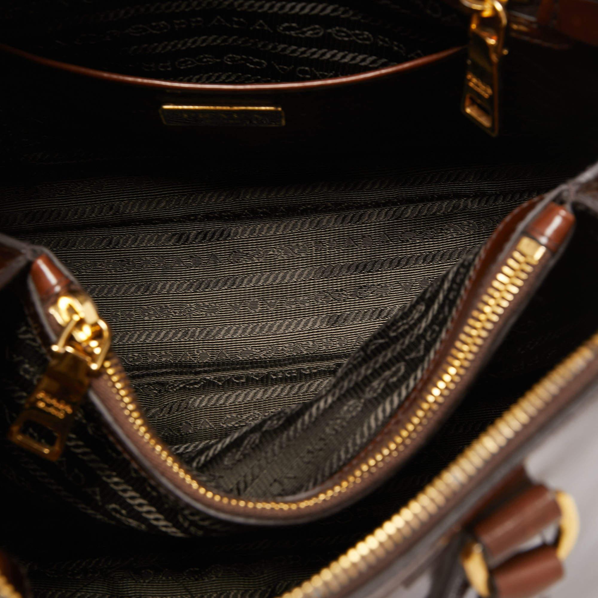 Prada Brown Patent Leather Promenade Satchel 3