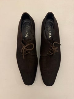Prada Brown Pigskin Lace up Shoes