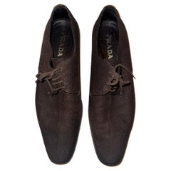 Prada Brown Pigskin Lace up Shoes