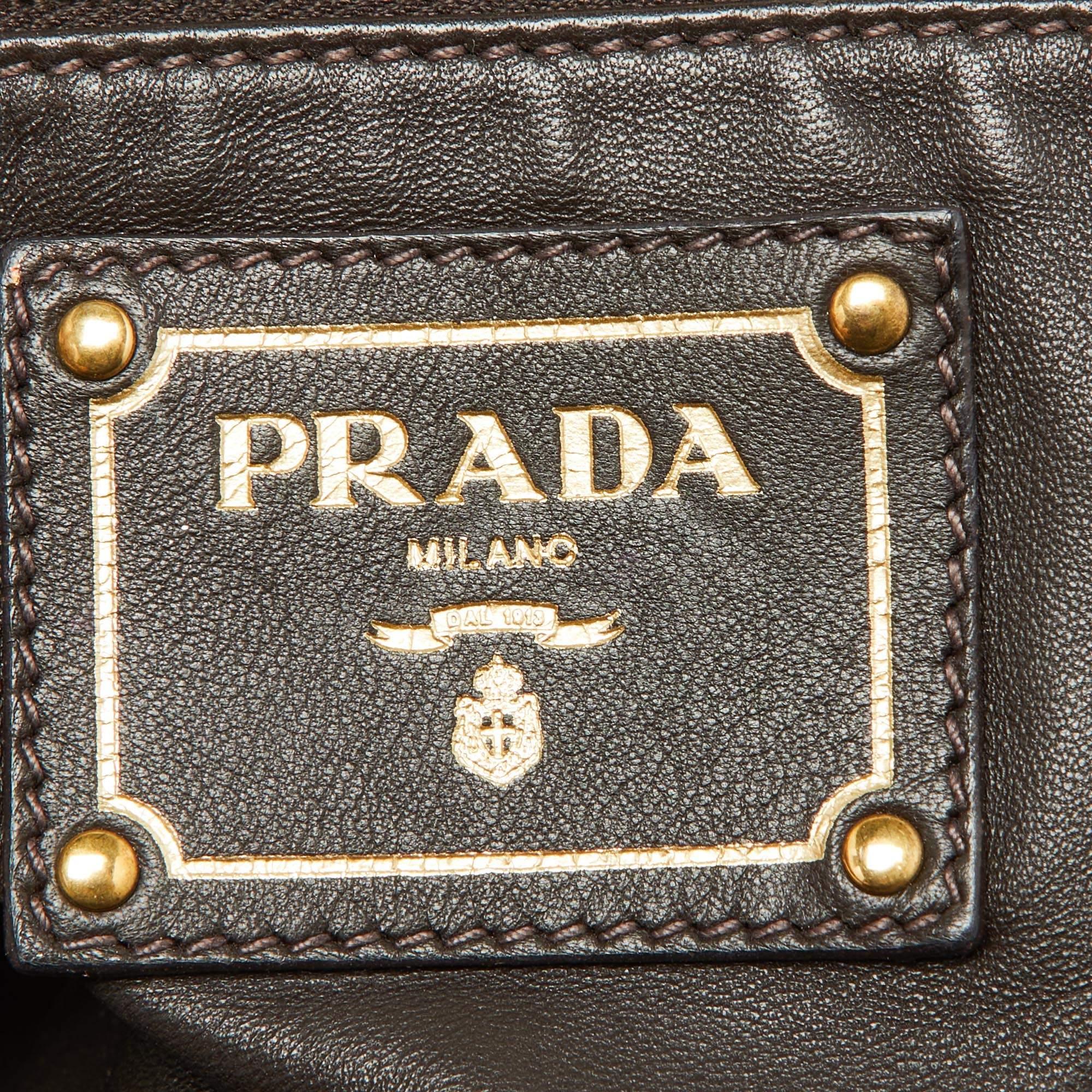 Prada Brown Python Jewel Embellished Shoulder Bag For Sale 7