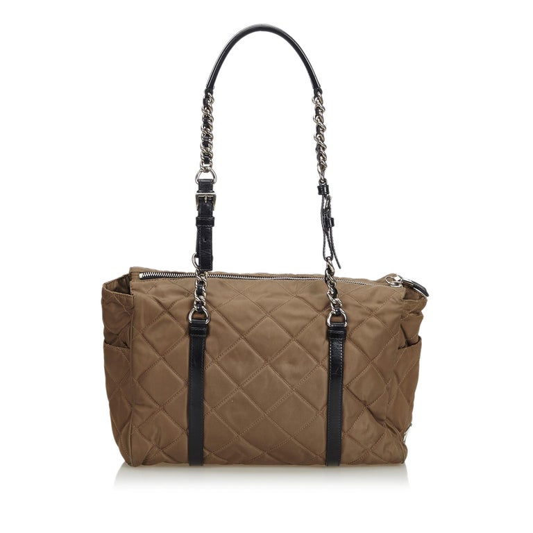 prada shoulder bag nylon with chain