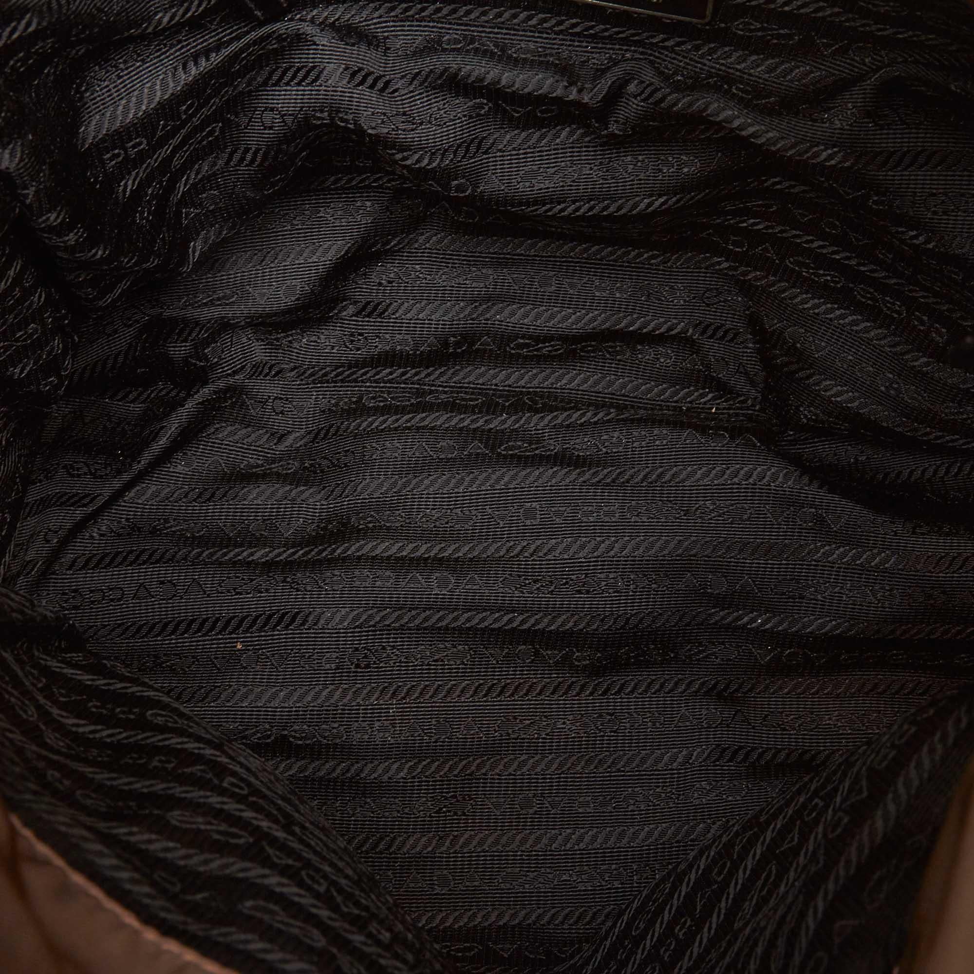 Prada Brown Quilted Tessuto Nylon Chain Shoulder Bag 1