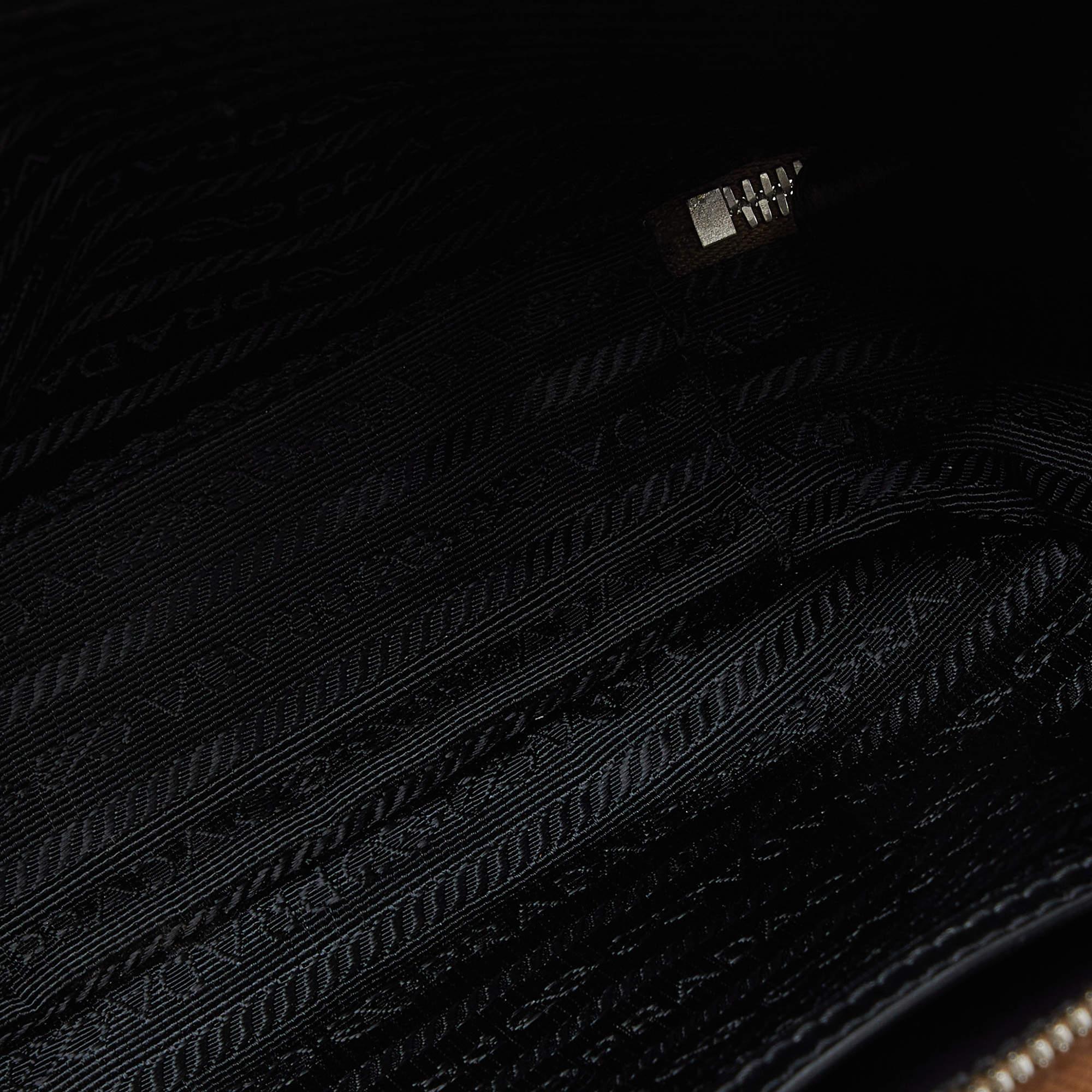 Prada Brown Saffiano Leather Brique Messenger Bag 1