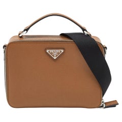 Prada Brown Saffiano Leder Brique Messenger Bag