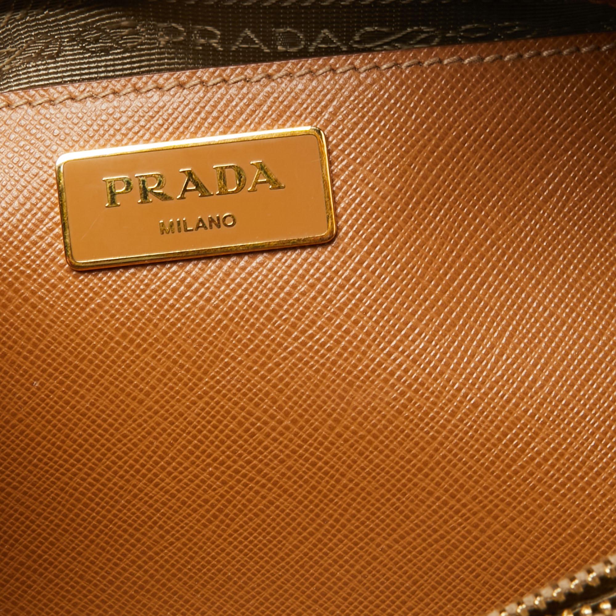 Women's Prada Brown Saffiano Leather Medium Promenade Satchel