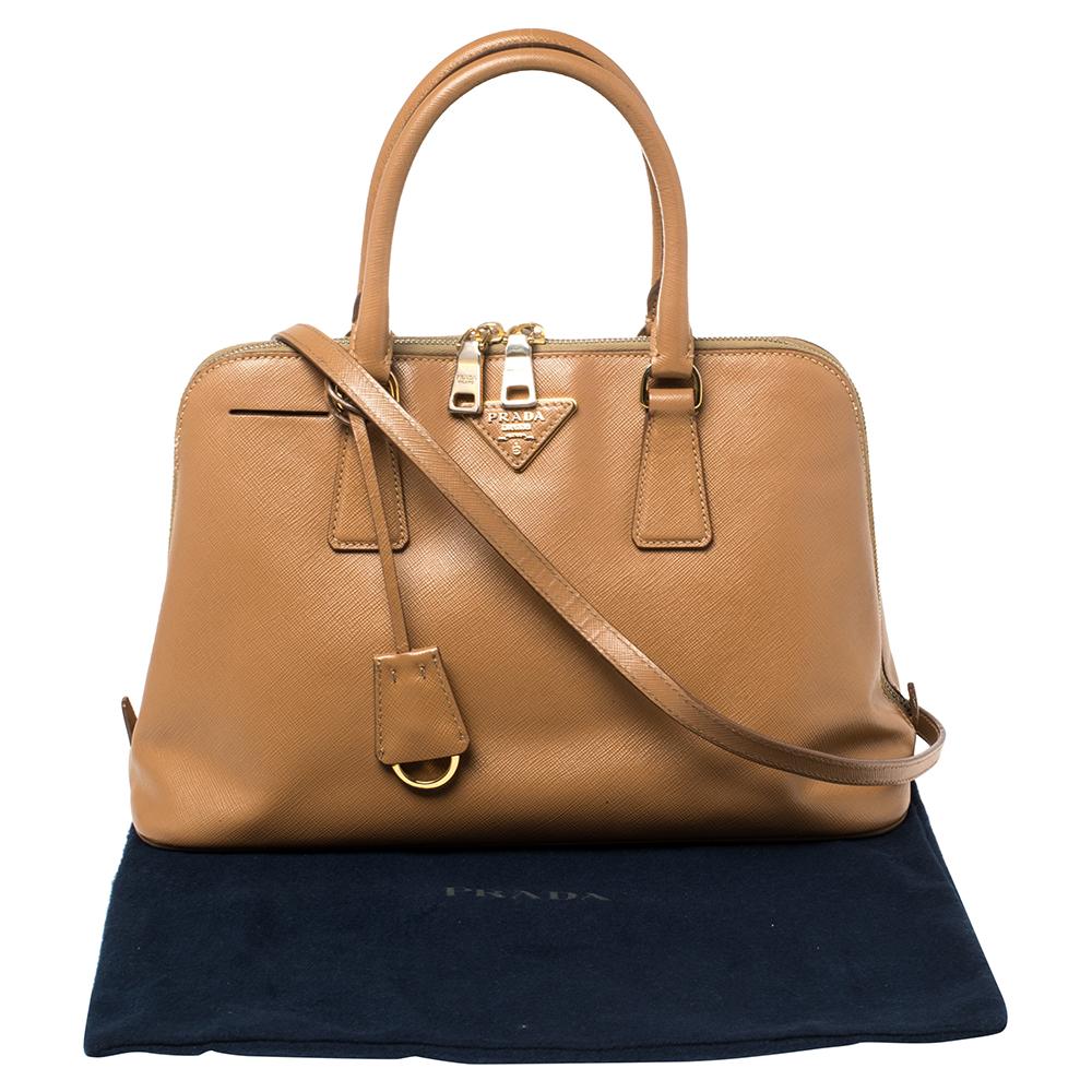 Prada Brown Saffiano Leather Promenade Satchel 3