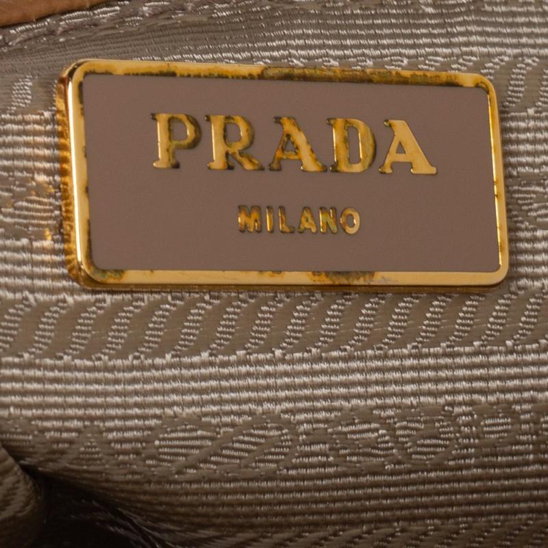 Prada Brown Saffiano Lux Leather Large Double Zip Tote 6
