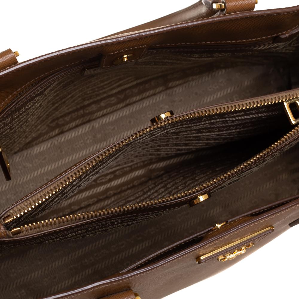 Prada Brown Saffiano Lux Leather Medium Tote 3