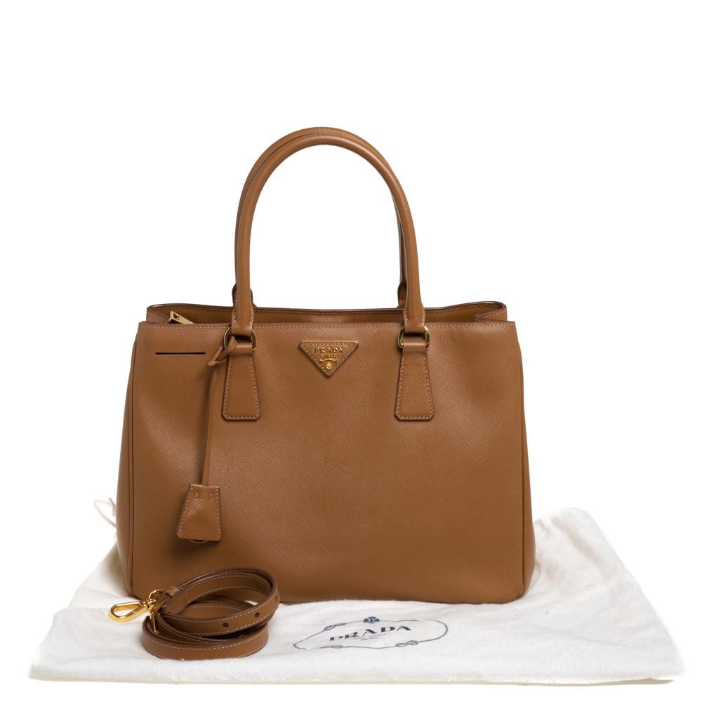 Prada Brown Saffiano Lux Leather Medium Tote 5