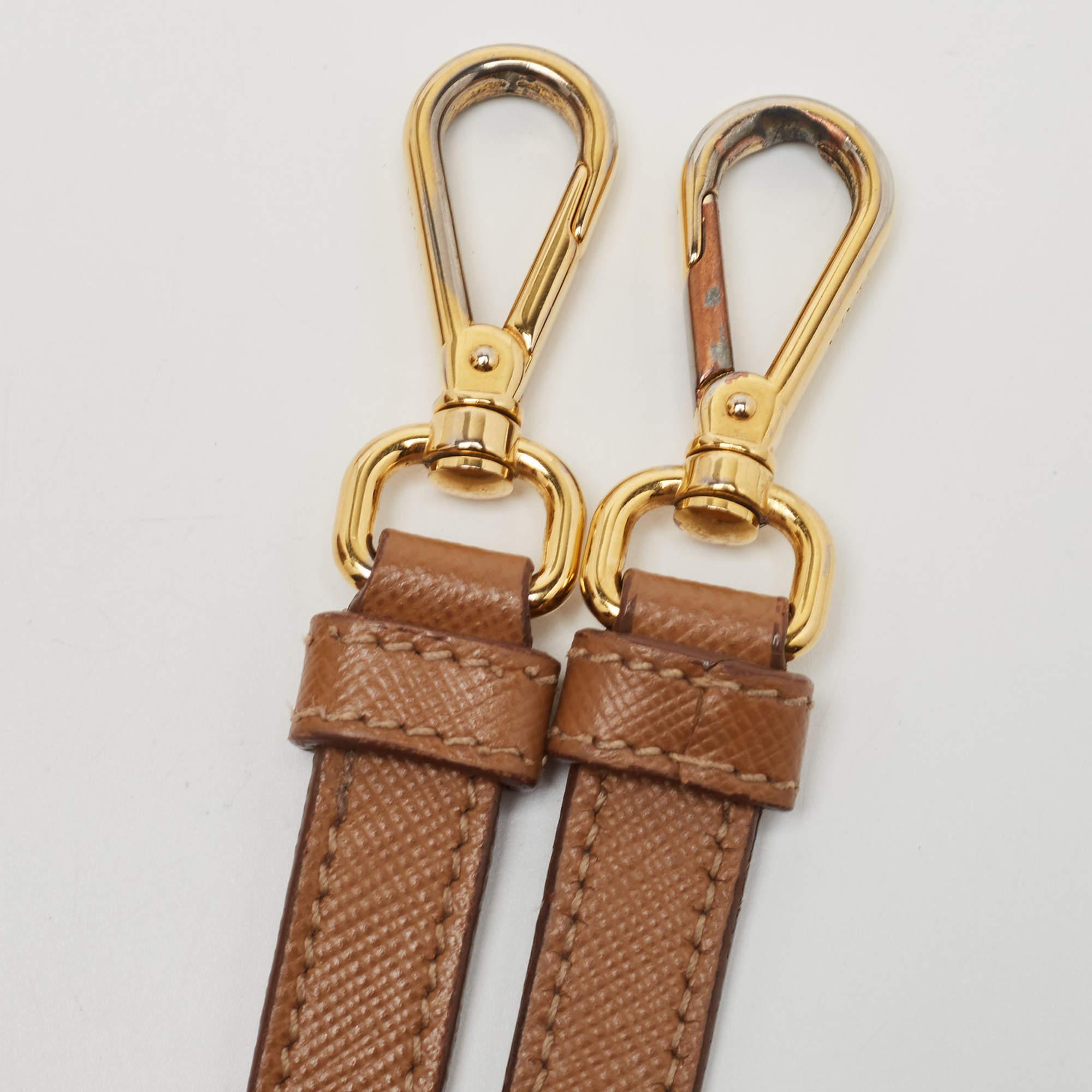 Prada Brown Saffiano Lux Leather Small Double Zip Tote 7