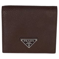 Prada Brown Saffiano Sienna Bi-Fold Wallet