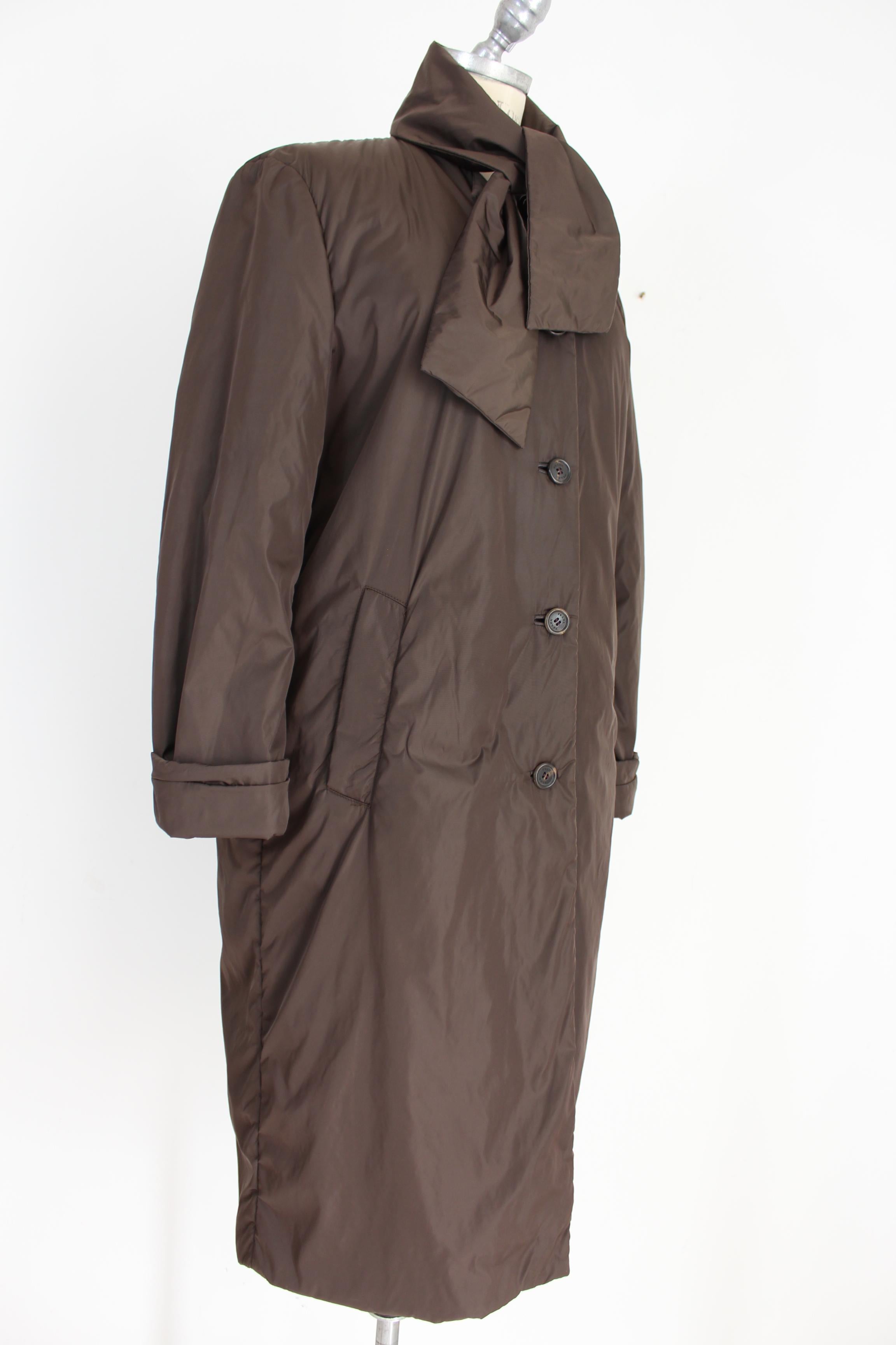 Prada Brown Shawl Down Jacket Long Coat  In Excellent Condition In Brindisi, Bt