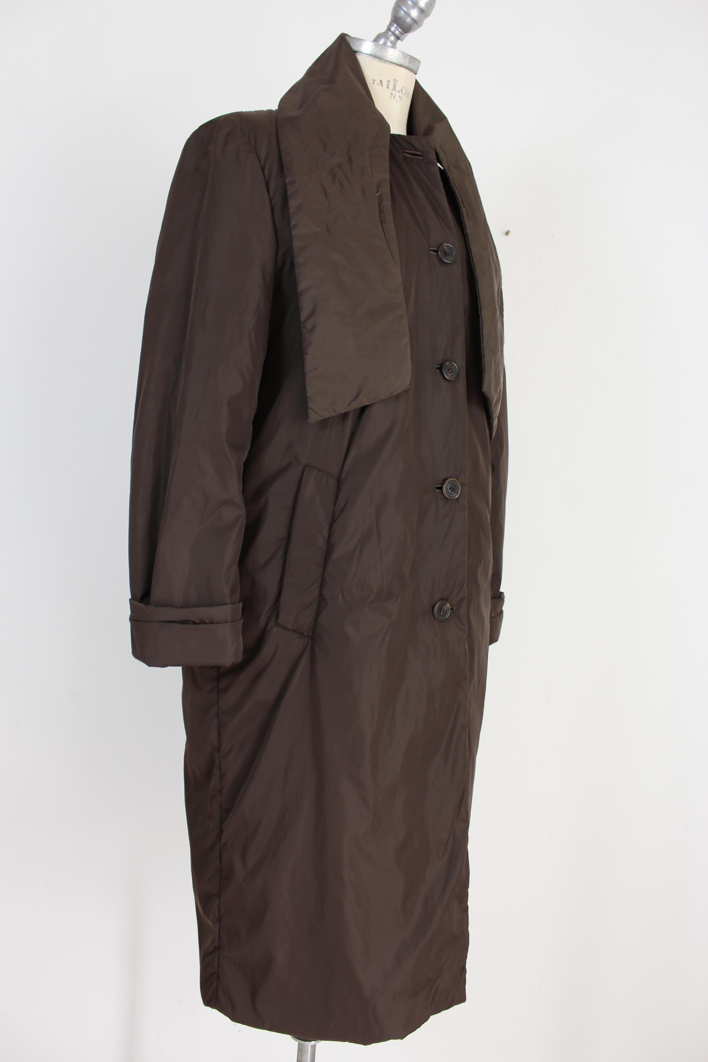 Women's Prada Brown Shawl Down Jacket Long Coat 