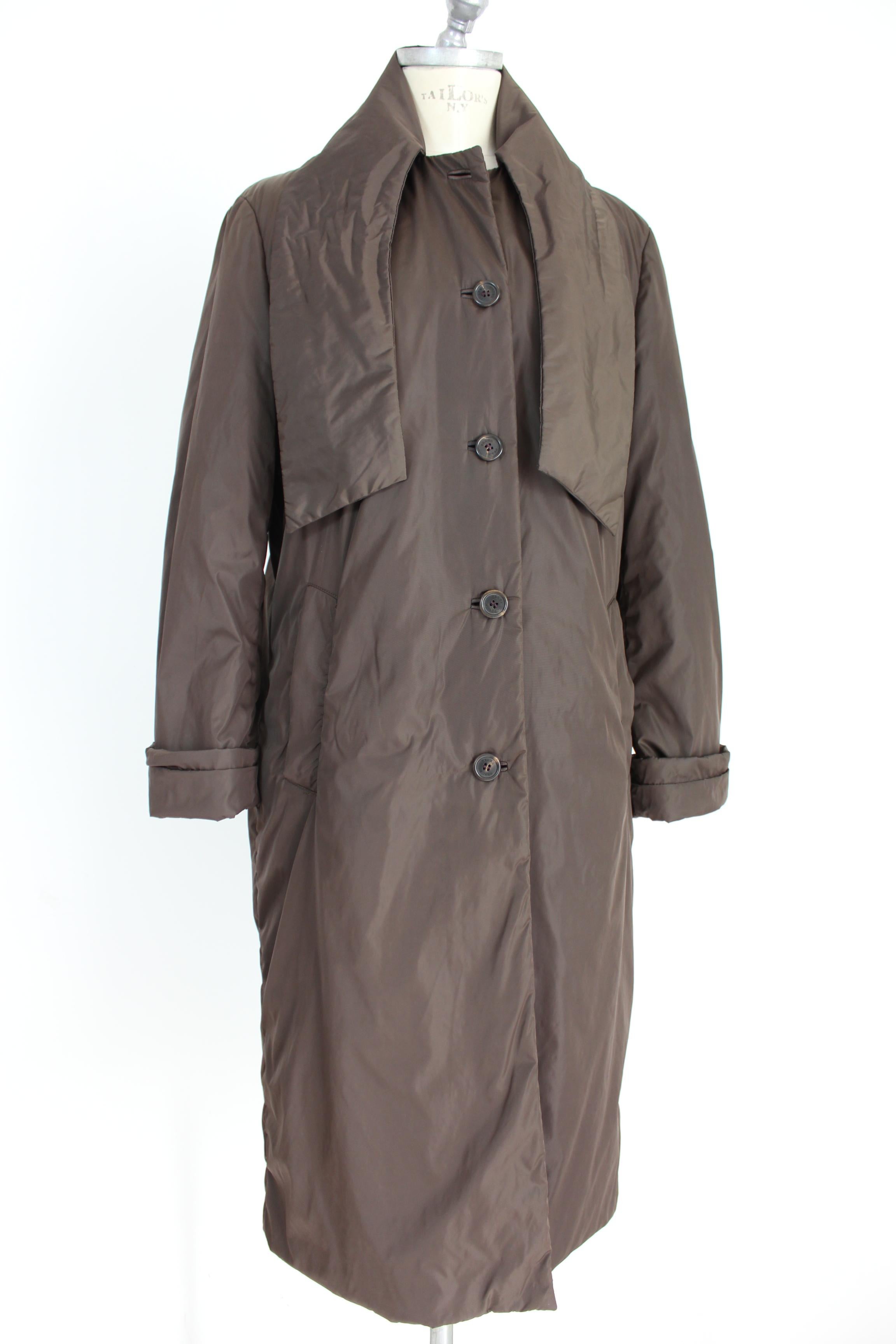 Prada Brown Shawl Down Jacket Long Coat  1
