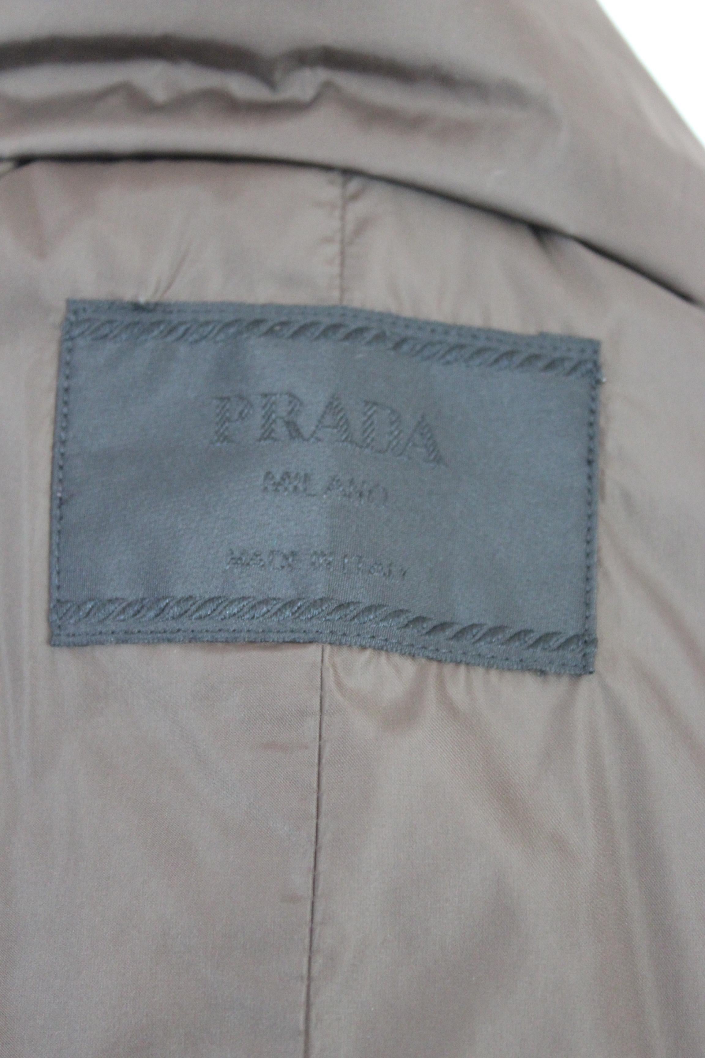 Prada Brown Shawl Down Jacket Long Coat  2