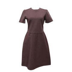 Prada Brown Short-Sleeve A-Line Dress - EU 44