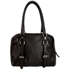 Prada Brown Soft Leather Messanger Handbag