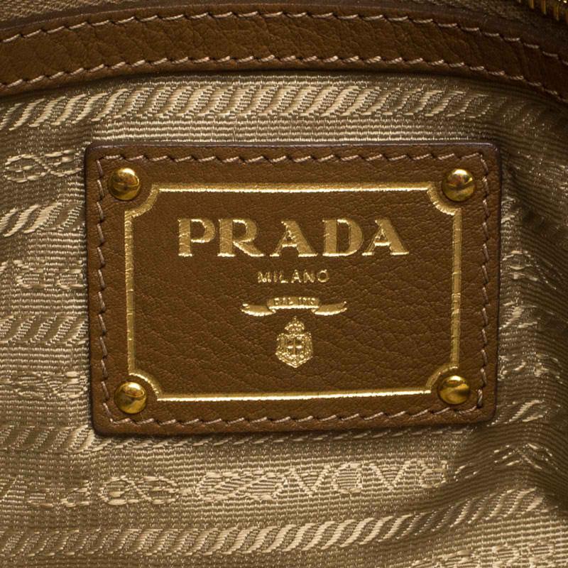 Prada Brown Soft Leather Zipped Tote 6
