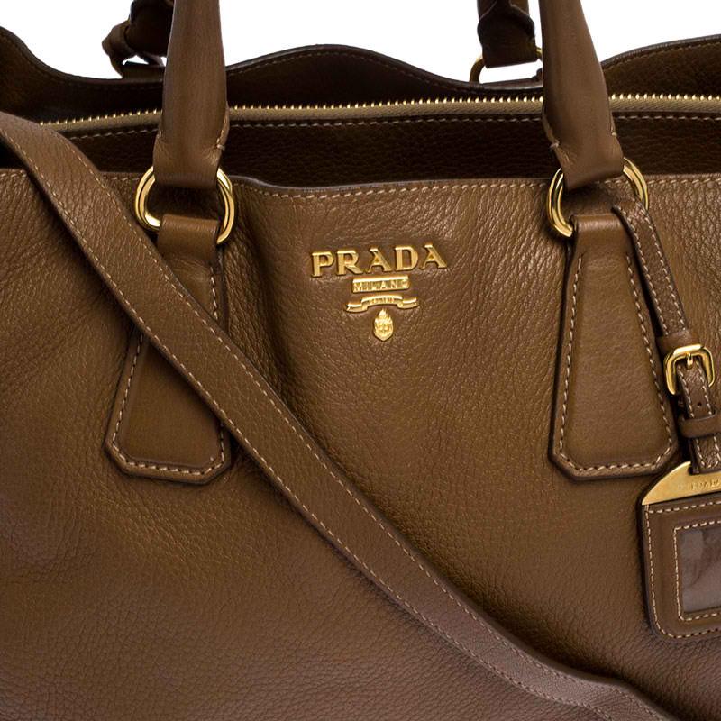 Prada Brown Soft Leather Zipped Tote 2