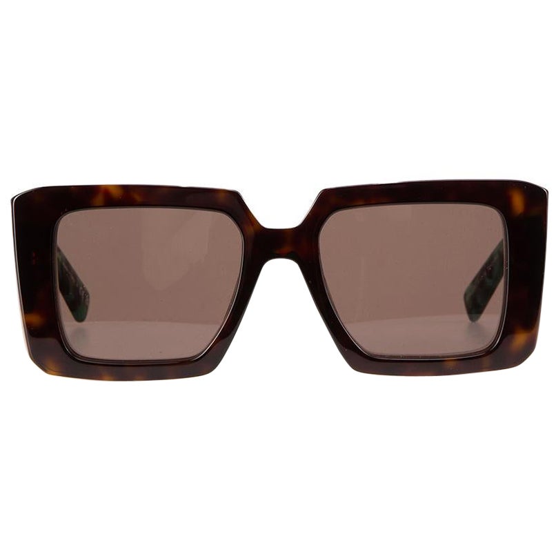 Prada Brown Square Frame Tortoiseshell Sunglasses
