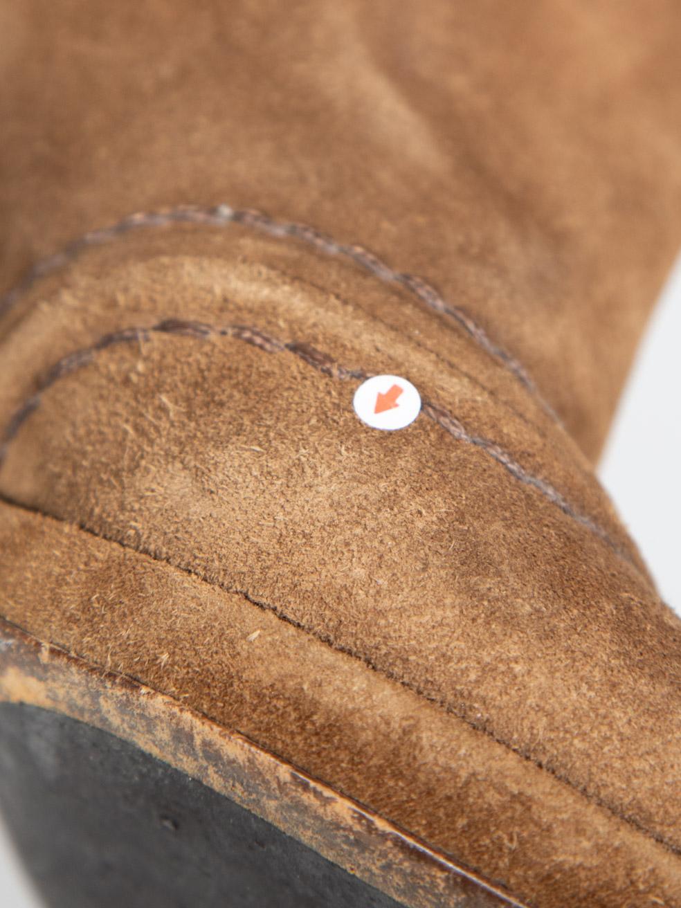 Prada - Bottes à talon en daim marron - Taille 39 en vente 1