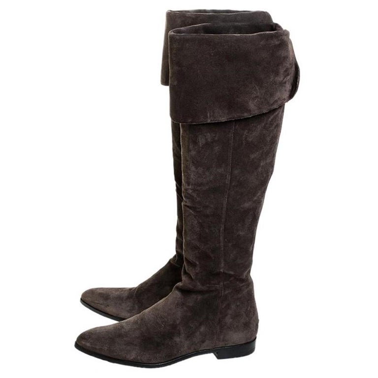 over the knee pointed toe flat boots
