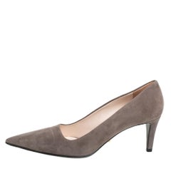 Prada Brown Suede Pointed Toe Pumps Size 38