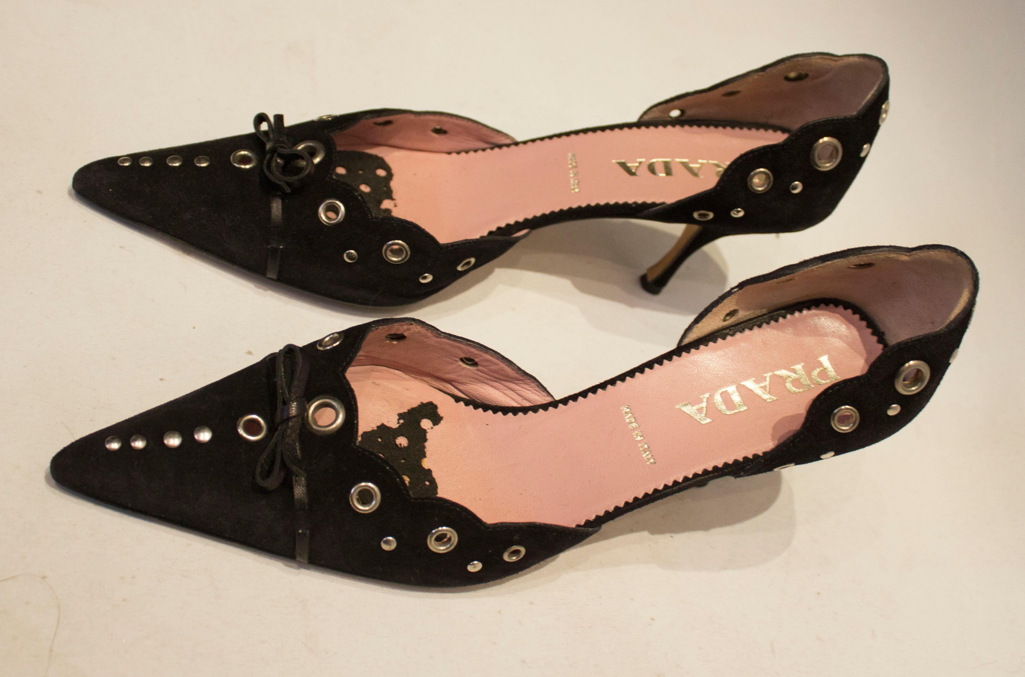 vintage prada suede heels