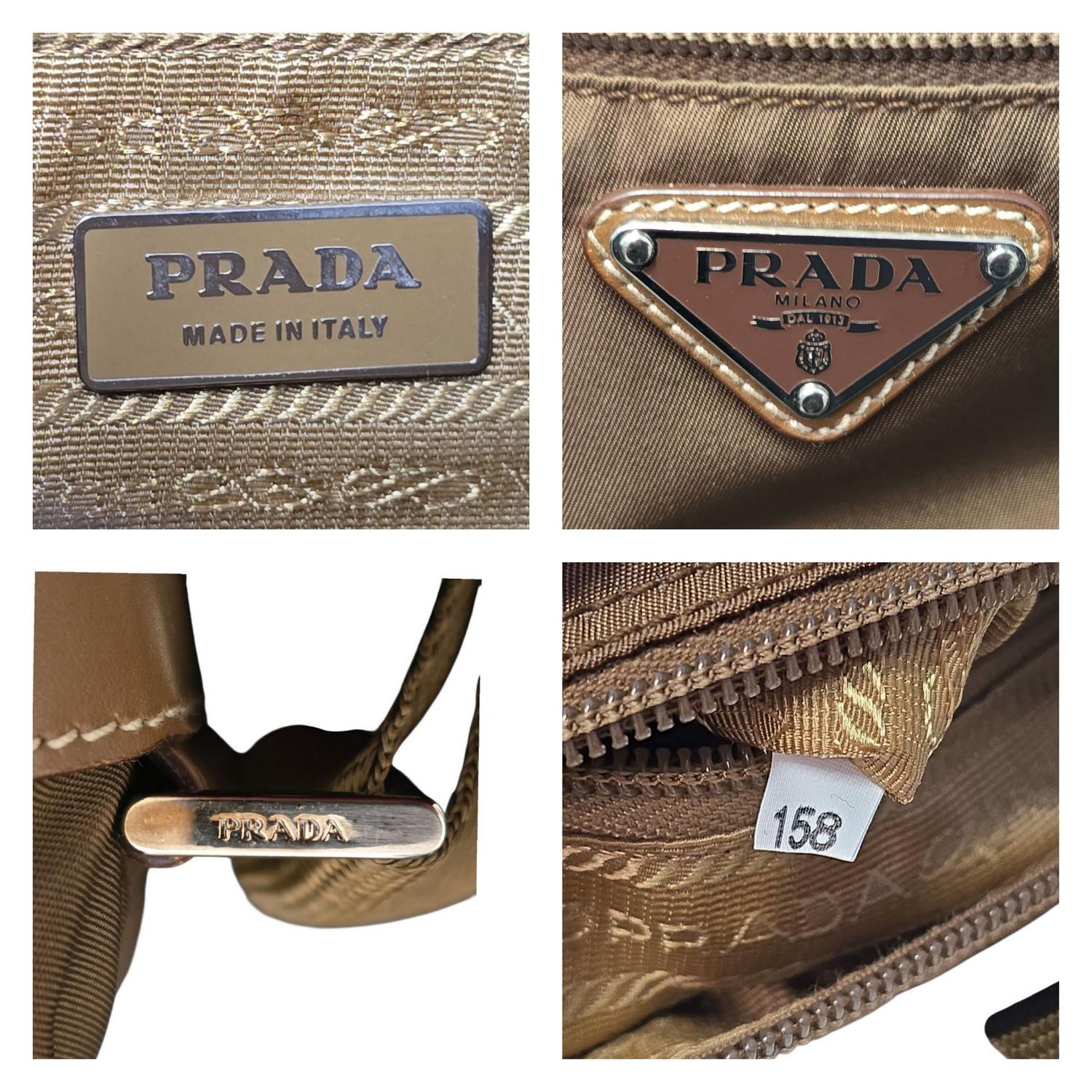 Prada Brown Tessuto Nylon Crossbody Messenger Bag en vente 3