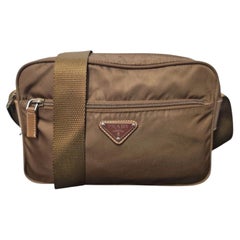 Prada Brown Tessuto Nylon Crossbody Messenger Bag
