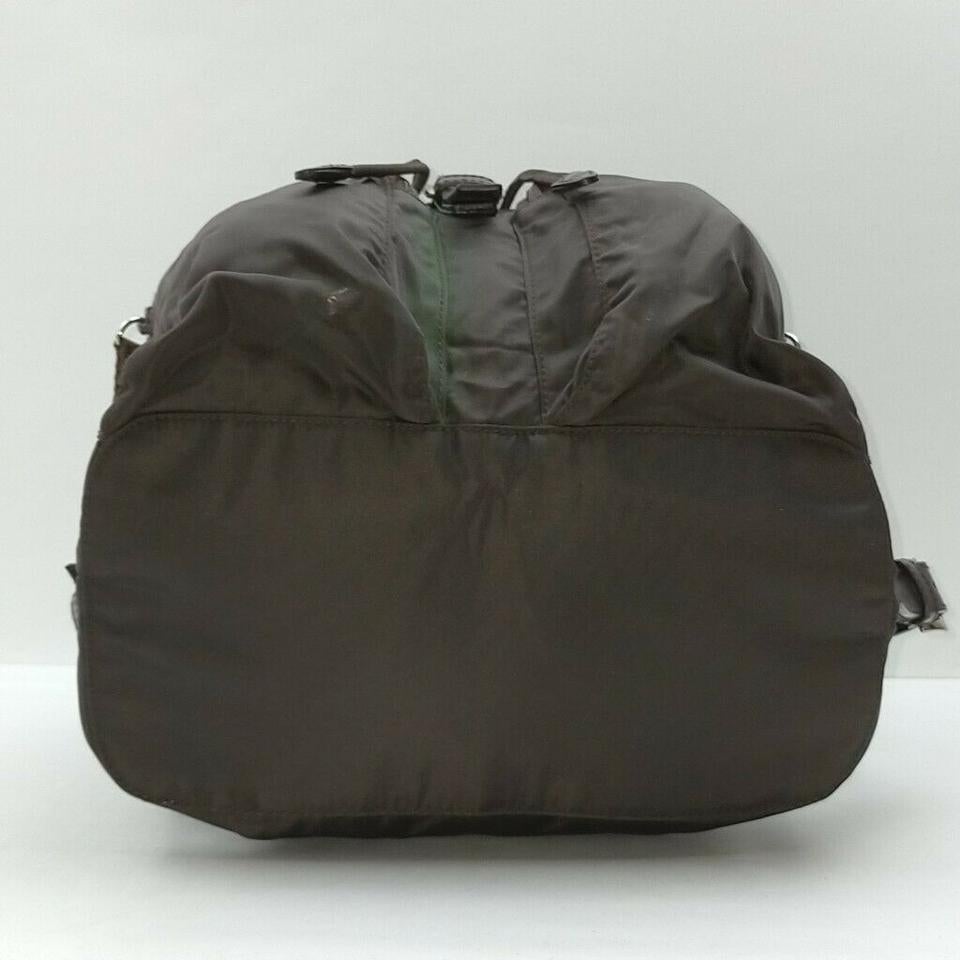 Women's Prada Brown Tessuto Nylon Twin Pocket Backpack 863258