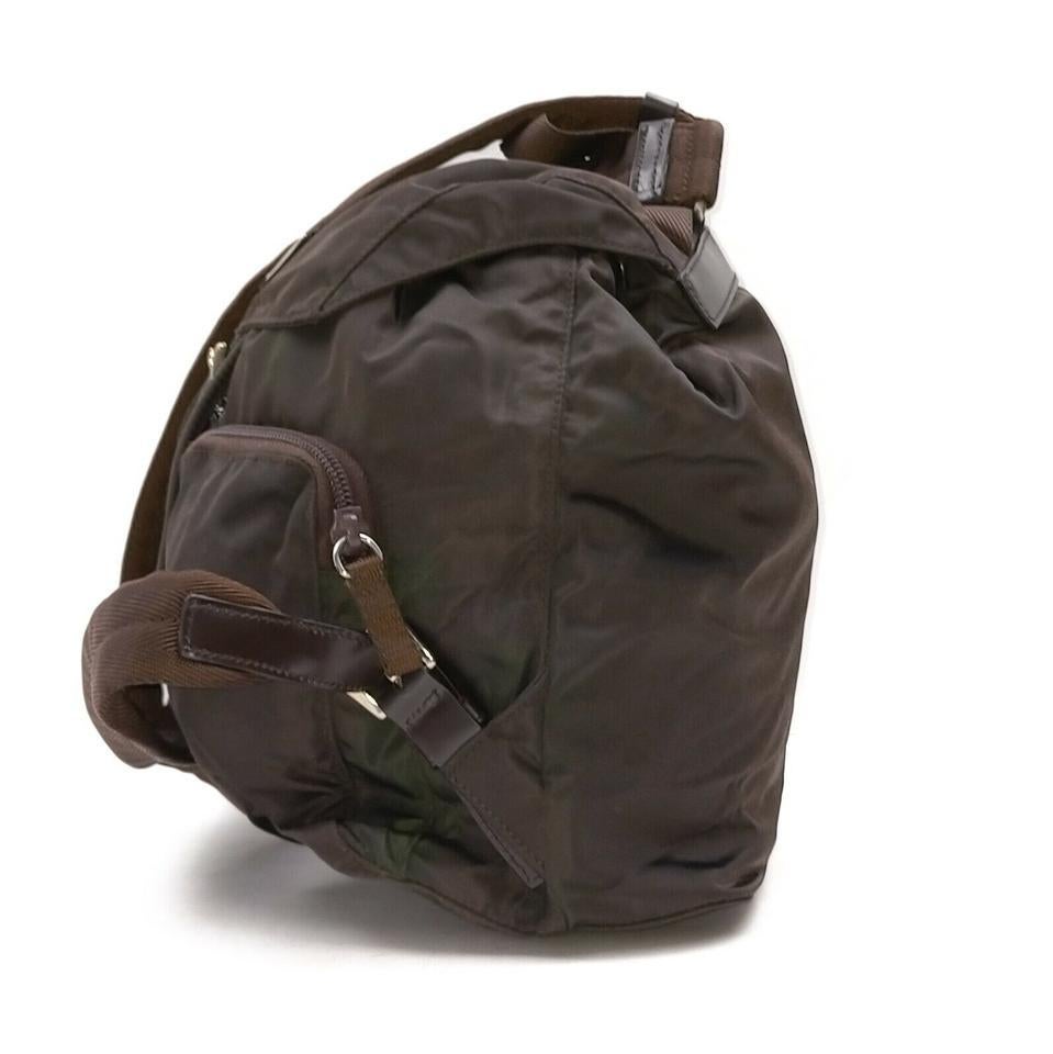 Prada Brown Tessuto Nylon Twin Pocket Backpack 863258 1