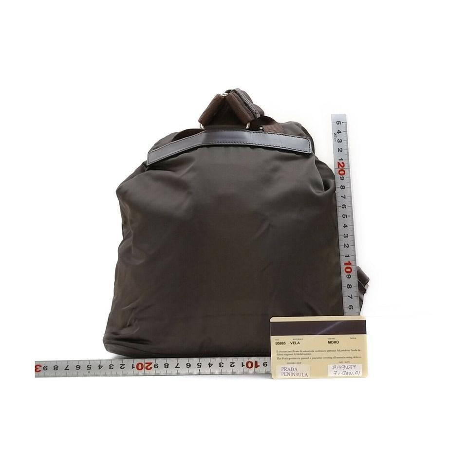 Prada Brown Tessuto Nylon Twin Pocket Backpack 863258 3