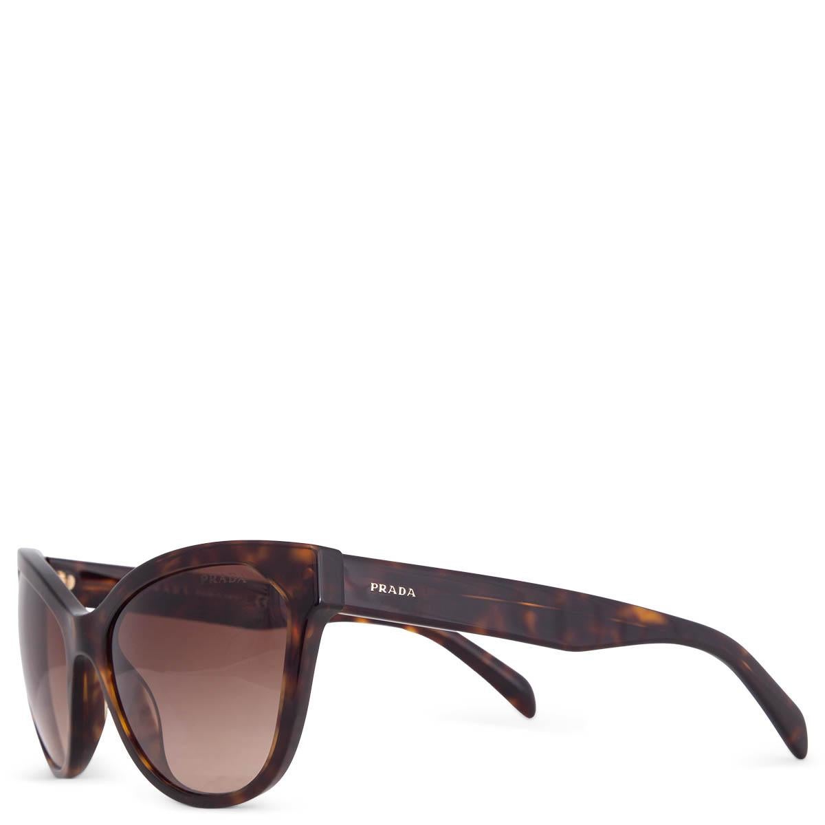 100% authentic Prada SPR 15V cat-eye sunglasses in brown tortoiseshell acetate and brown gradient lenses. Have been worn and are in excellent condition. Come with case. 

Measurements
Model	SPR 15V
Width	14cm (5.5in)
Height	5cm (2in)

All our