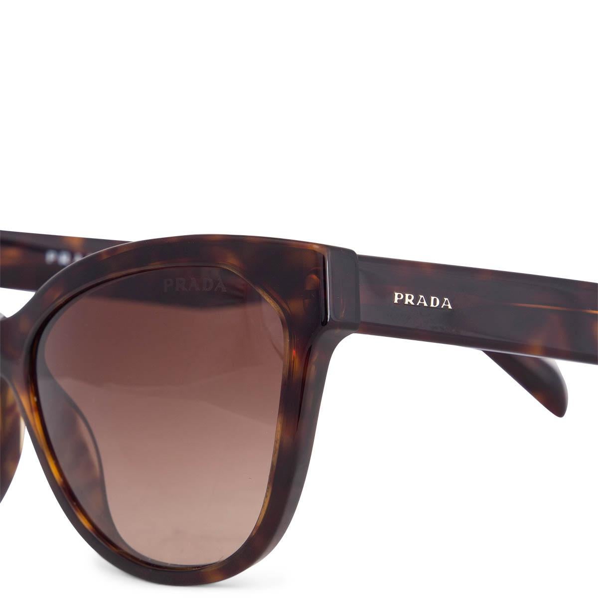 PRADA Braune Schildpatt Cat-Eye Sonnenbrille SPR 15V im Zustand „Hervorragend“ in Zürich, CH
