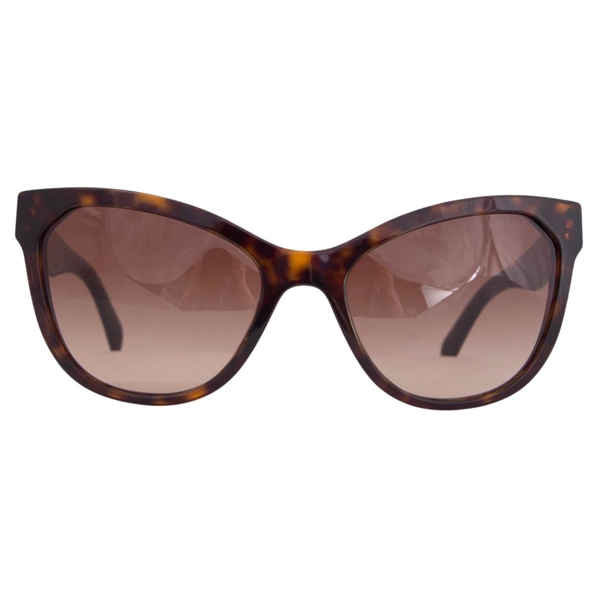 PRADA brown tortoise Cat-Eye Sunglasses SPR 15V