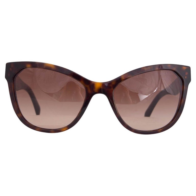 PRADA brown tortoise Cat-Eye Sunglasses SPR 15V For Sale at 1stDibs | prada  tortoise cat eye sunglasses