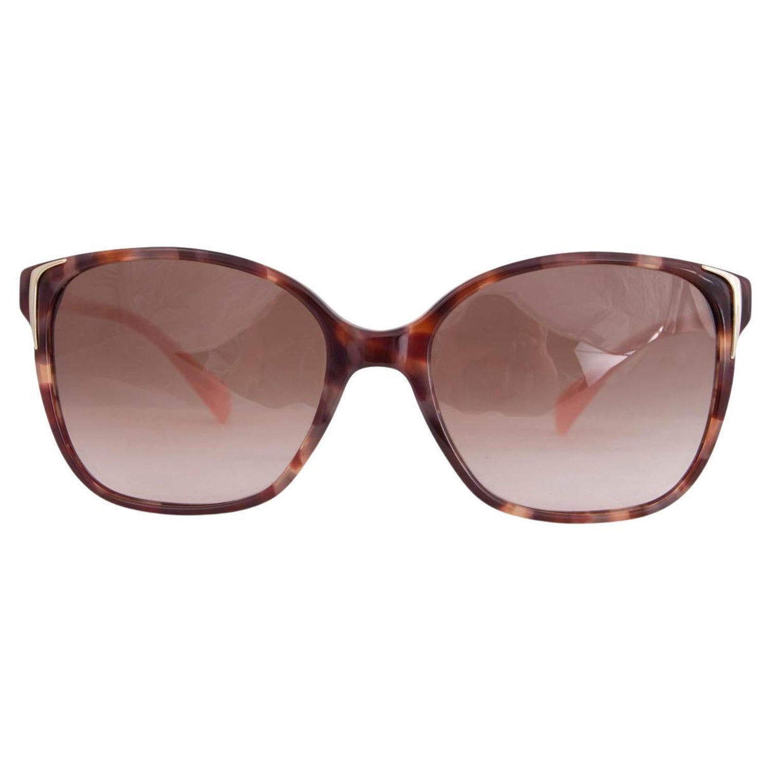 PRADA brown tortoise Square Sunglasses SPR 01O For Sale at 1stDibs