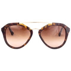PRADA brown tortoiseshell CINEMA Sunglasses gradient brown Lens SPR 12Q