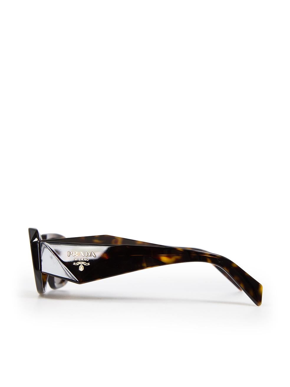 Women's Prada Brown Tortoiseshell Rectangular Frame Sunglasses