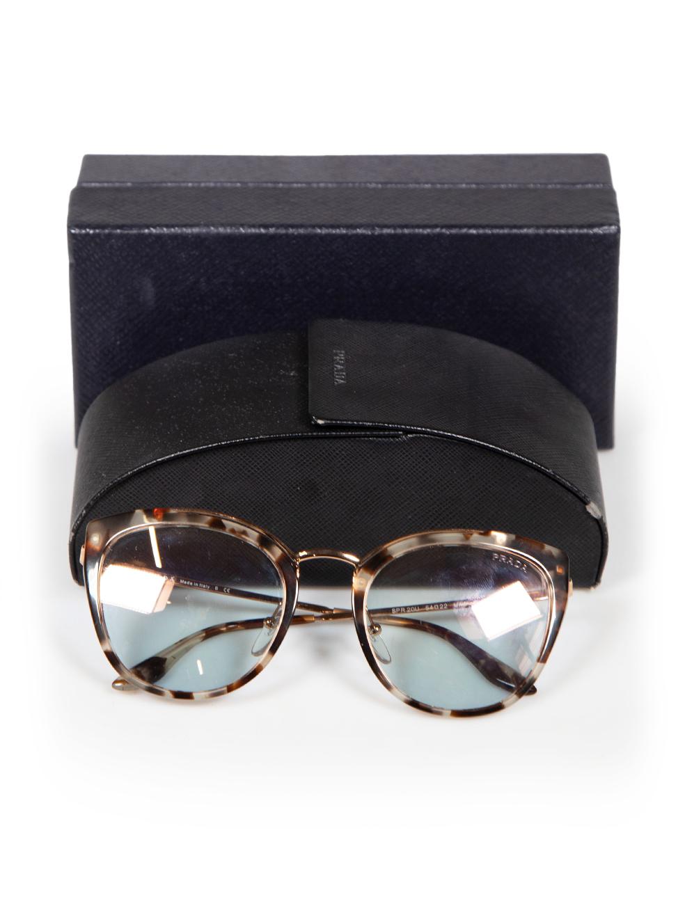 Prada Brown Tortoiseshell SPR 20U Cat Eye Sunglasses For Sale 1