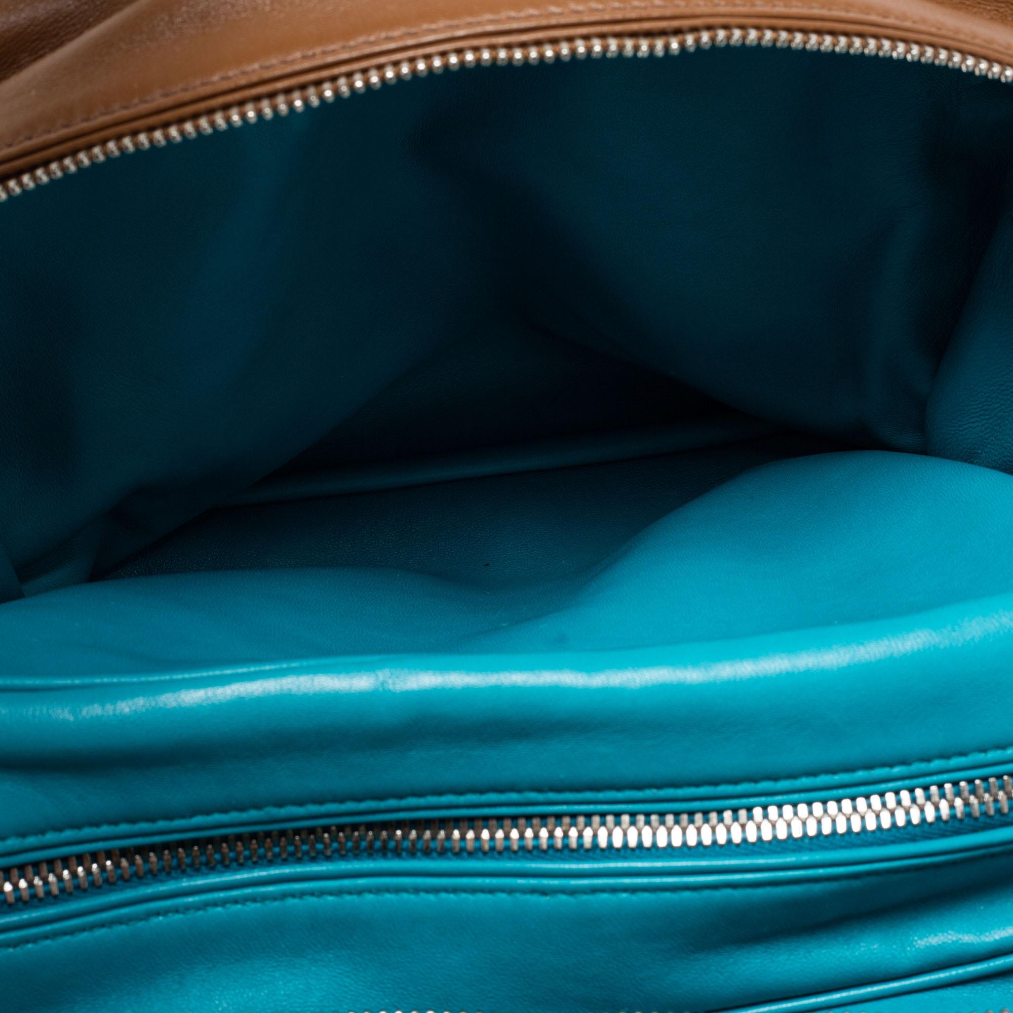 Prada Brown/Turquoise Leather Inside Bag 2